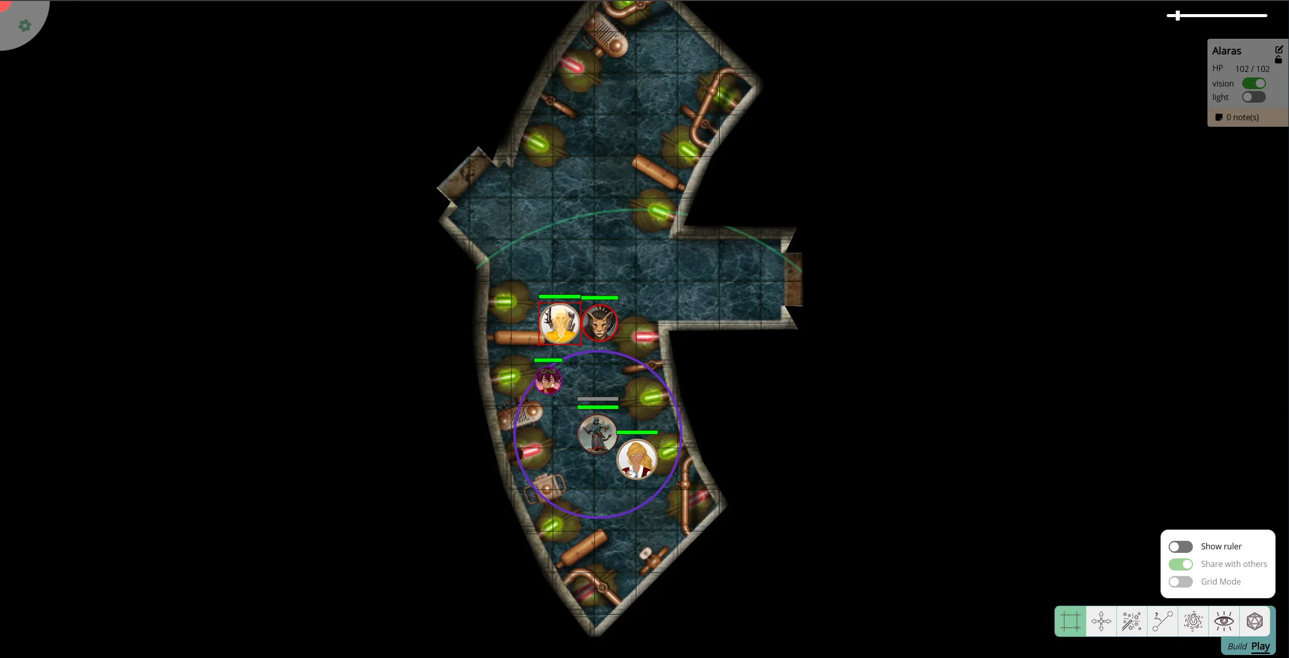 An example in-game session